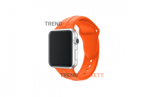 Ремешок для часов силиконовый оранжевый Apple Watch 38/40 mm