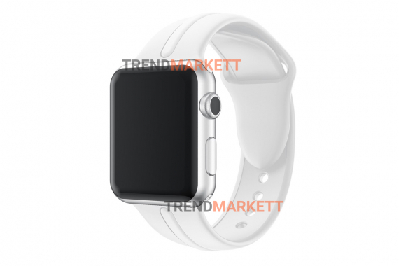 Ремешок для часов силиконовый белый Apple Watch 38/40 mm