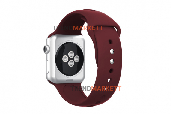 Ремешок для часов силиконовый малиновый Apple Watch 42/44 mm