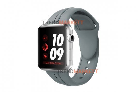 Ремешок для часов силиконовый серый Apple Watch 42/44 mm