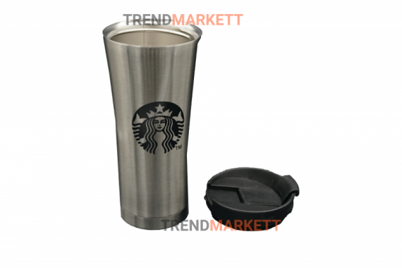Термо-кружка «Starbucks» металлическая серая
