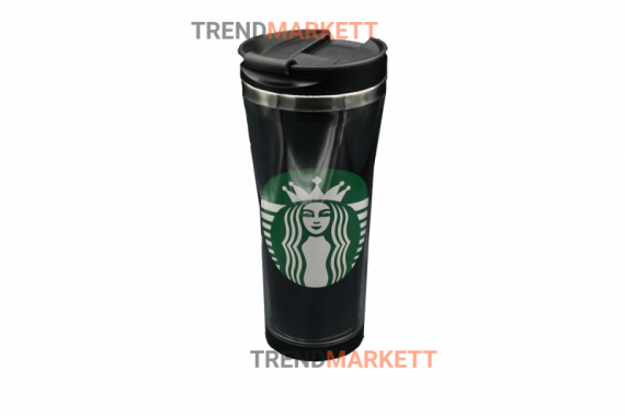 Термо-кружка «Starbucks» пластмассовая черная
