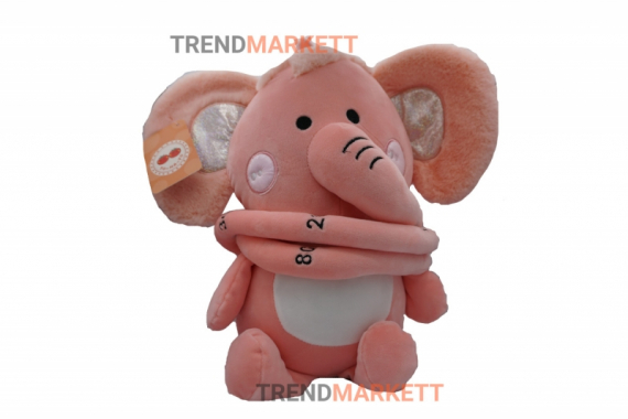 Мягкая игрушка-ростомер «Розовый слон»