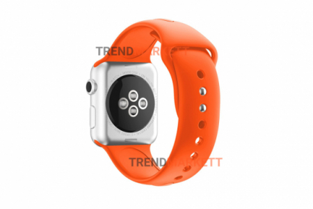 Ремешок для часов силиконовый оранжевый Apple Watch 42/44 mm