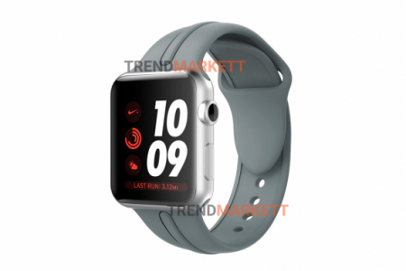 Ремешок для часов силиконовый серый Apple Watch 38/40 mm