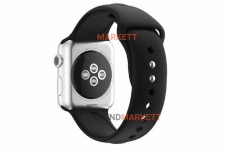 Ремешок для часов силиконовый черный Apple Watch 42/44 mm