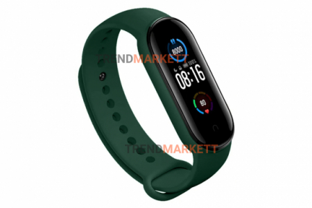 Ремешок для часов miBand5 силиконовый зеленый