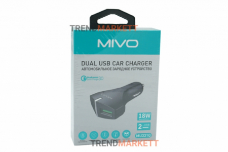 Автомобильное зарядное устройство 2USB «MIVO MU331Q»