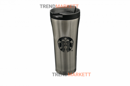 Термо-кружка «Starbucks» металлическая серая