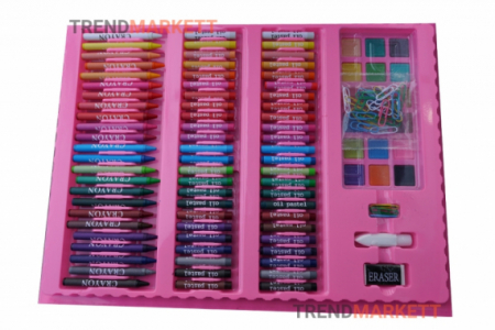 Художественный набор «Чемодан творчества» 208 предметов (розовый)