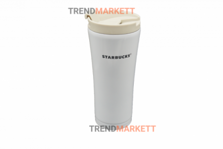 Термо-кружка «Starbucks» металлическая белая